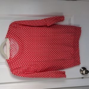 JCrew 3/4 sleeve Medium thin sweater polka dot